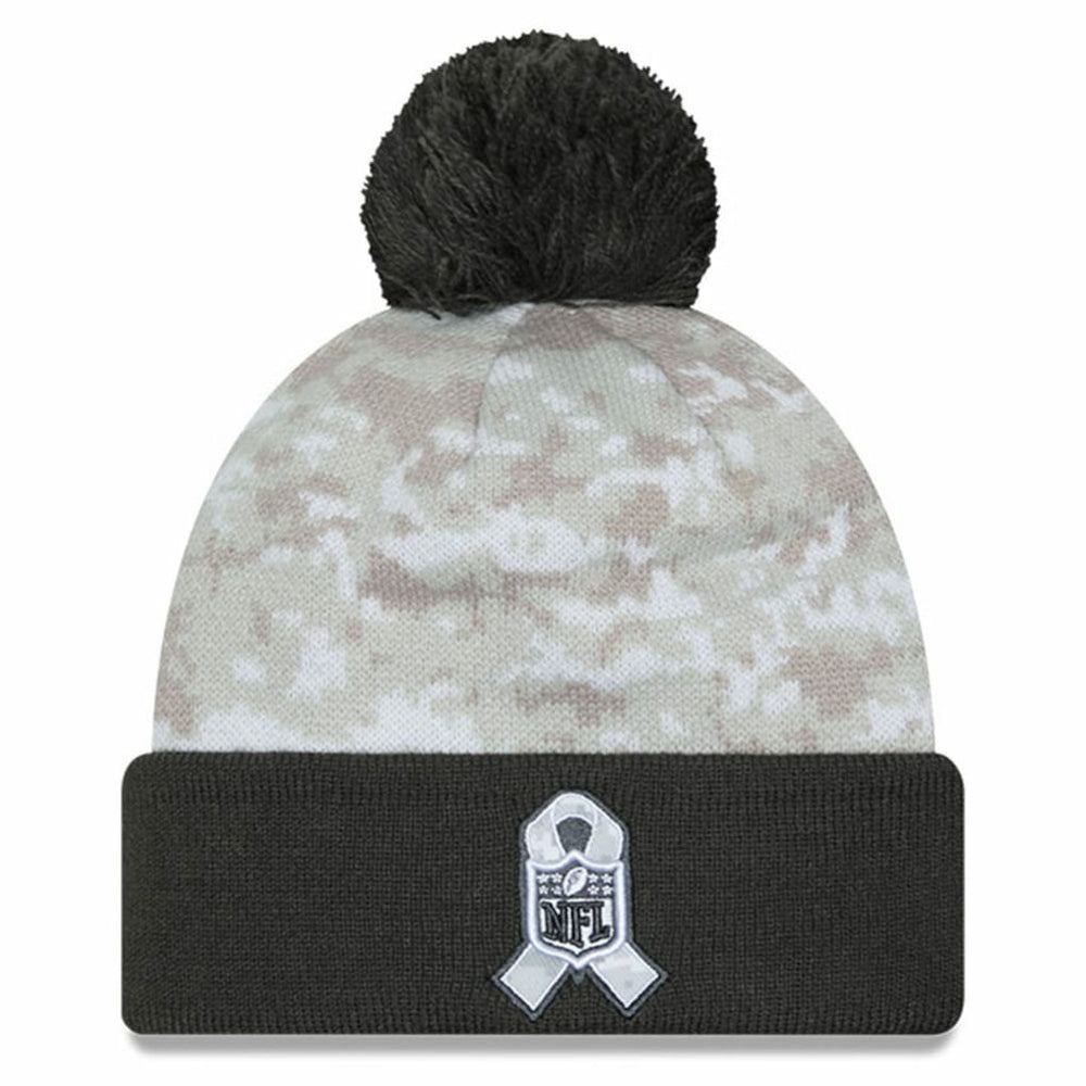 Las Vegas Raiders New Era 2024 Salute To Service Digital Camo Cuffed Knit Hat with Pom - White/Graphite outlet