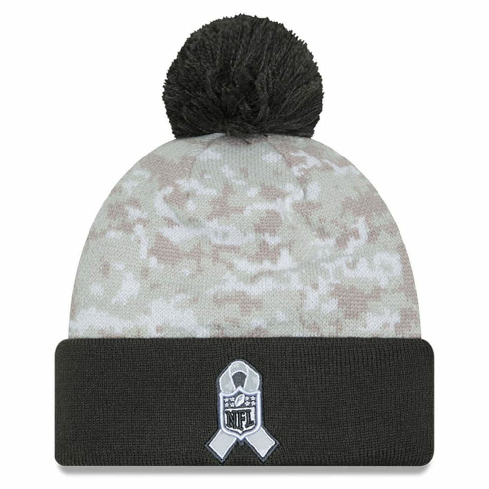 Cincinnati Bengals New Era Youth 2024 Salute To Service Cuffed Pom Knit Hat - White/Graphite sale