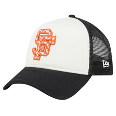 San Francisco Giants Checkered Flag A-Frame Trucker 9FORTY Adjustable Hat White/Black