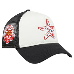 Houston Astros Checkered Flag A-Frame Trucker 9FORTY Adjustable Hat White/Black
