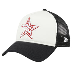 Houston Astros Checkered Flag A-Frame Trucker 9FORTY Adjustable Hat White/Black