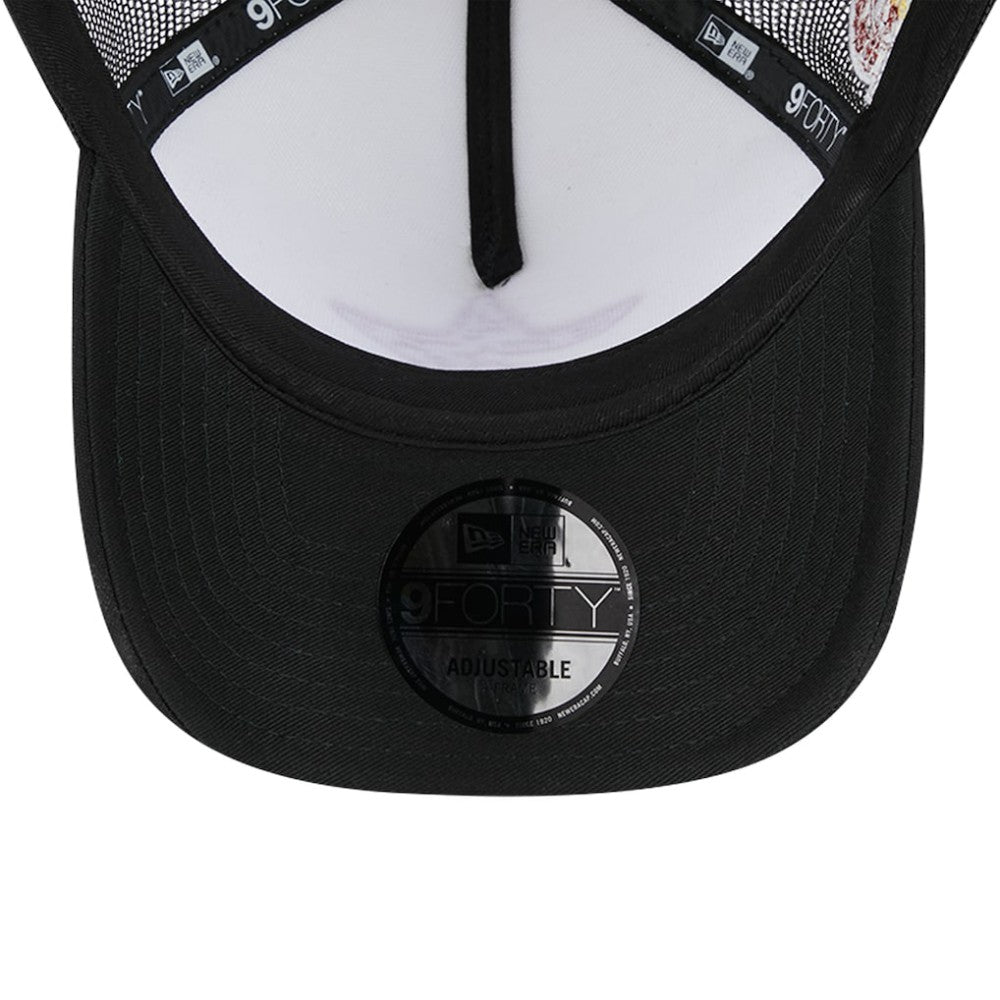 Houston Astros Checkered Flag A-Frame Trucker 9FORTY Adjustable Hat White/Black
