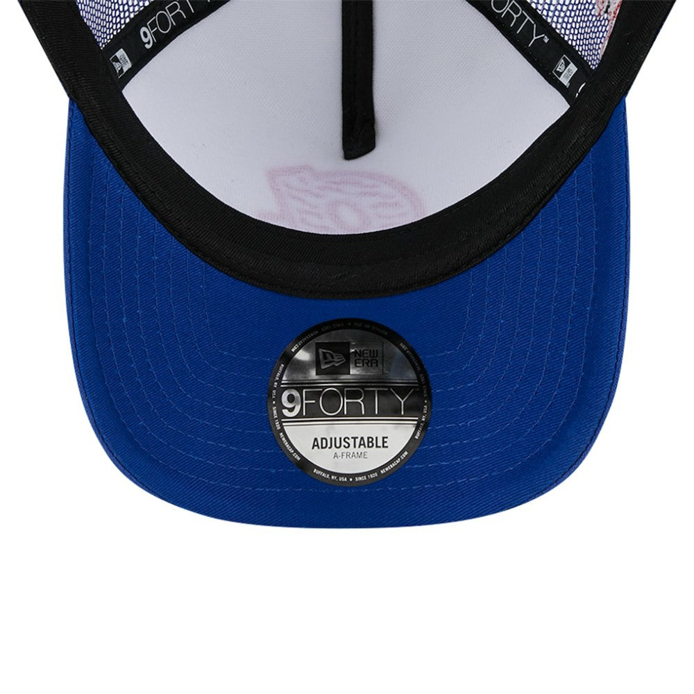 Atlanta Braves Checkered Flag A-Frame Trucker 9FORTY Adjustable Hat White/Royal
