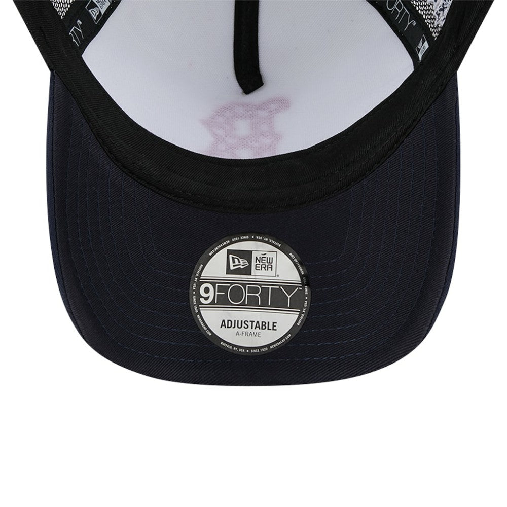 Boston Red Sox Checkered Flag A-Frame Trucker 9FORTY Adjustable Hat White/Navy