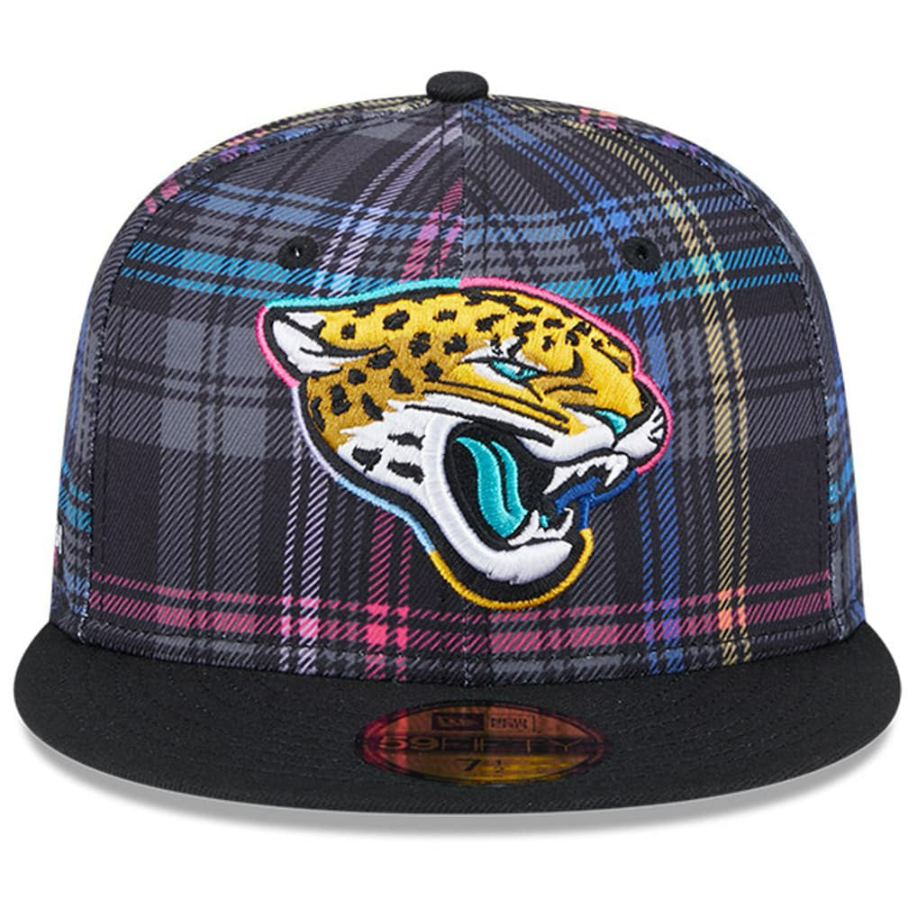 Jacksonville Jaguars New Era 2024 NFL Crucial Catch Plaid 59FIFTY Fitted Hat - Black discount