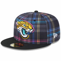 Jacksonville Jaguars New Era 2024 NFL Crucial Catch Plaid 59FIFTY Fitted Hat - Black discount