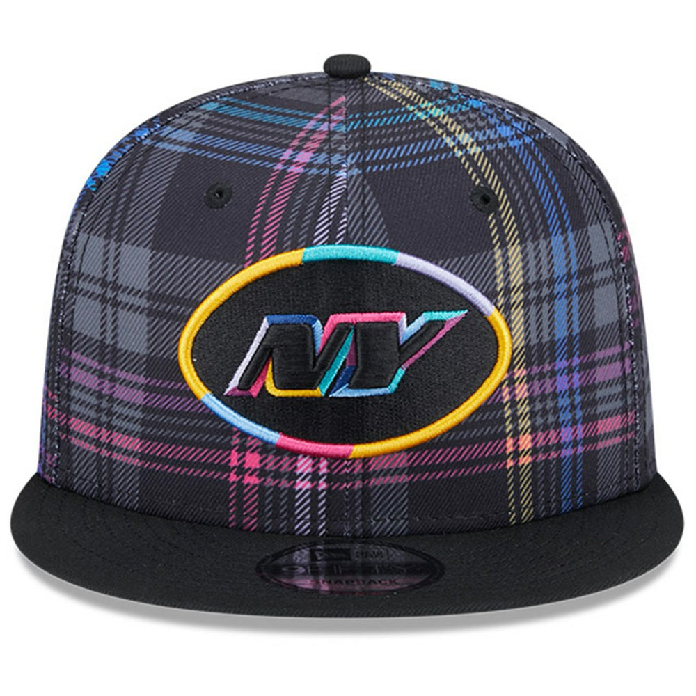 New York Jets New Era 2024 NFL Crucial Catch Plaid 9FIFTY Snapback Hat - Black discount