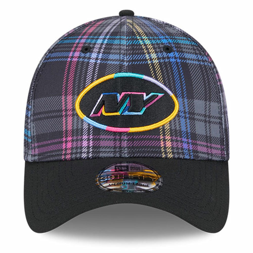 New York Jets New Era 2024 NFL Crucial Catch Plaid 39THIRTY Flex Hat - Black for sale