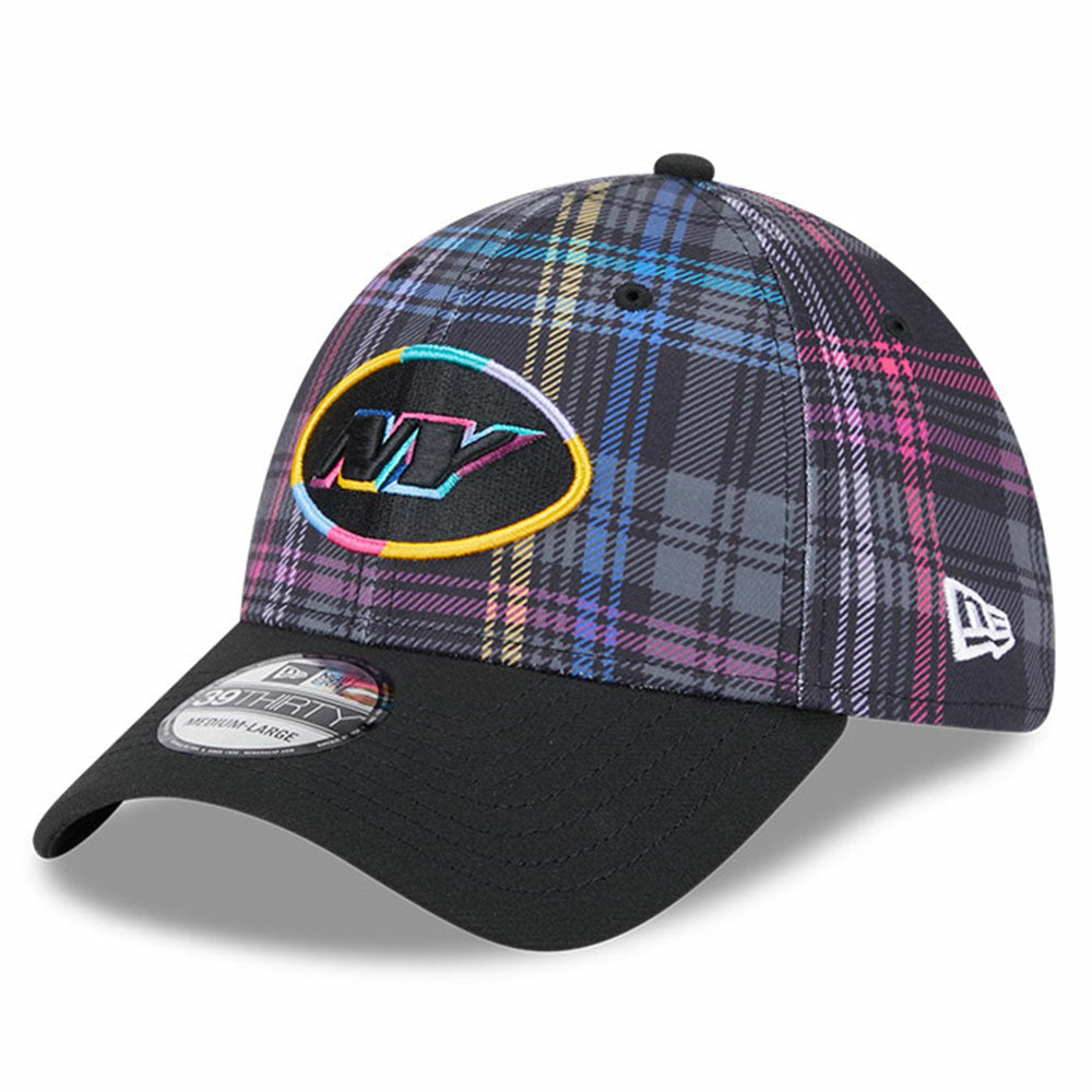 New York Jets New Era 2024 NFL Crucial Catch Plaid 39THIRTY Flex Hat - Black for sale
