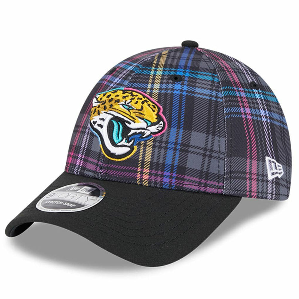 Jacksonville Jaguars New Era 2024 NFL Crucial Catch Plaid 9FORTY Adjustable Hat - Black online