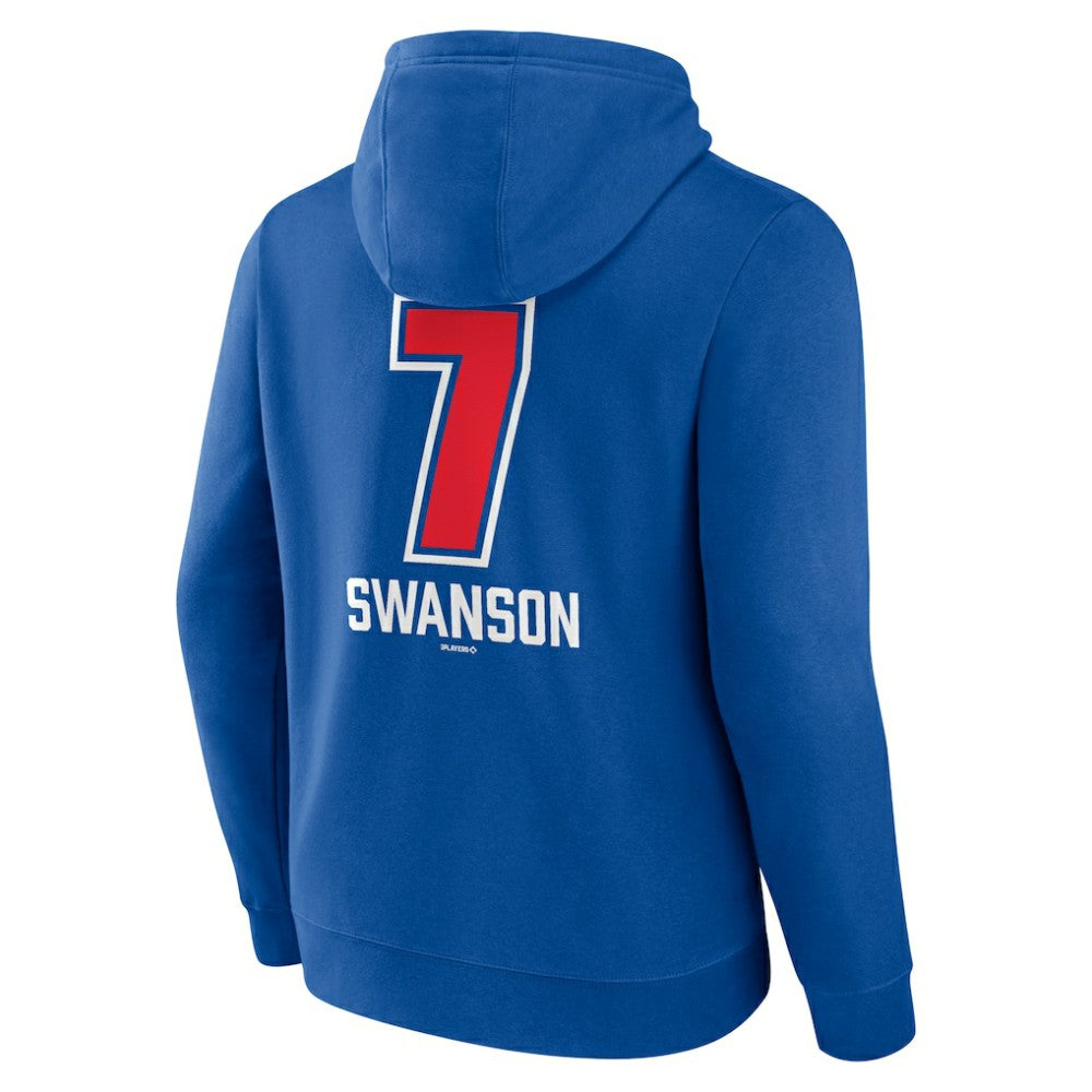 Dansby Swanson Chicago Cubs Fastball Player Name & Number Pullover Hoodie Royal