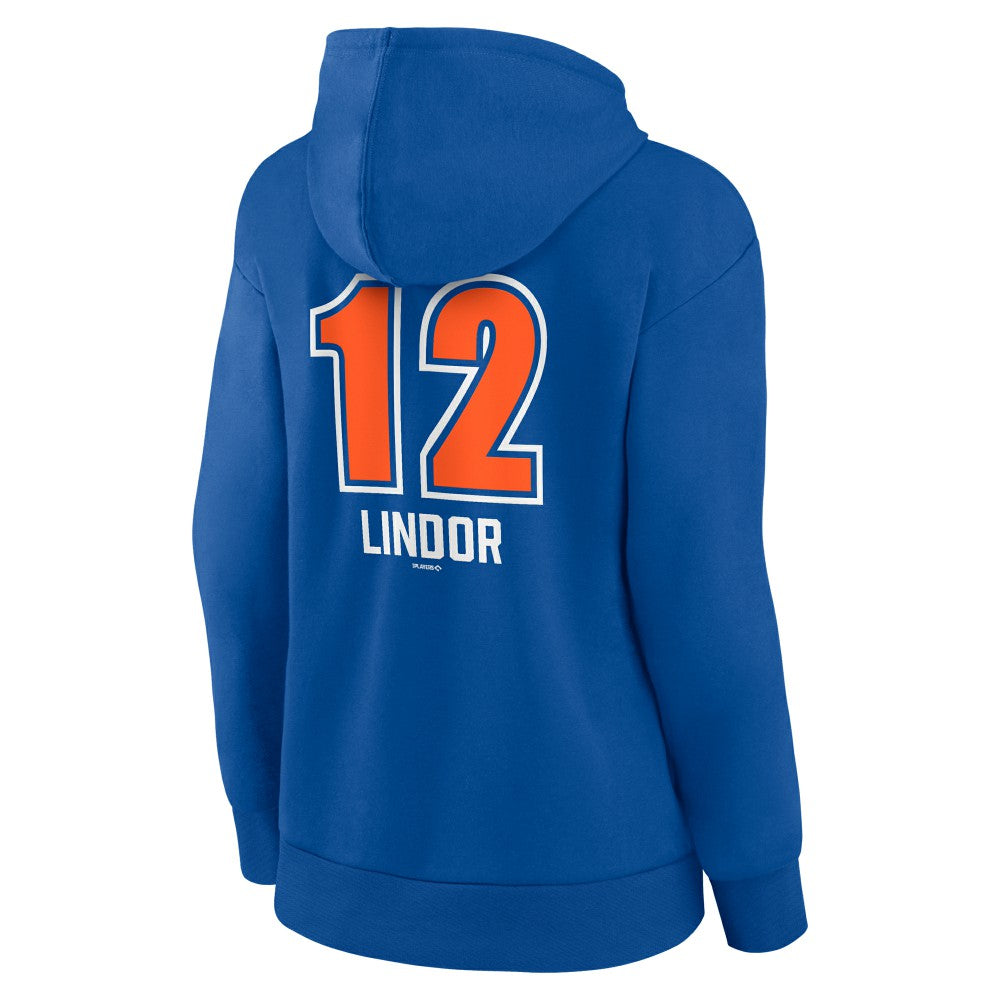 Francisco Lindor New York Mets Women's Fastball Player Name & Number Pullover Hoodie Royal