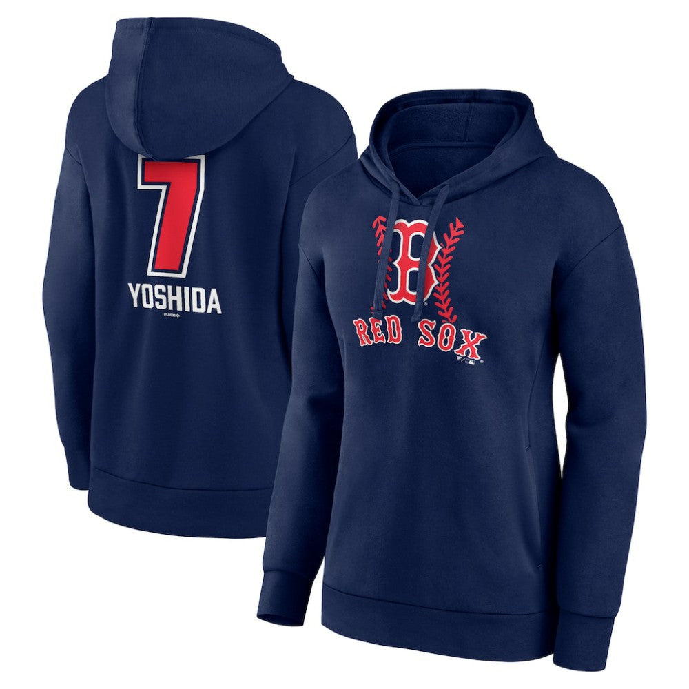 Masataka Yoshida Boston Red Sox Women's Fastball Player Name & Number Pullover Hoodie Navy