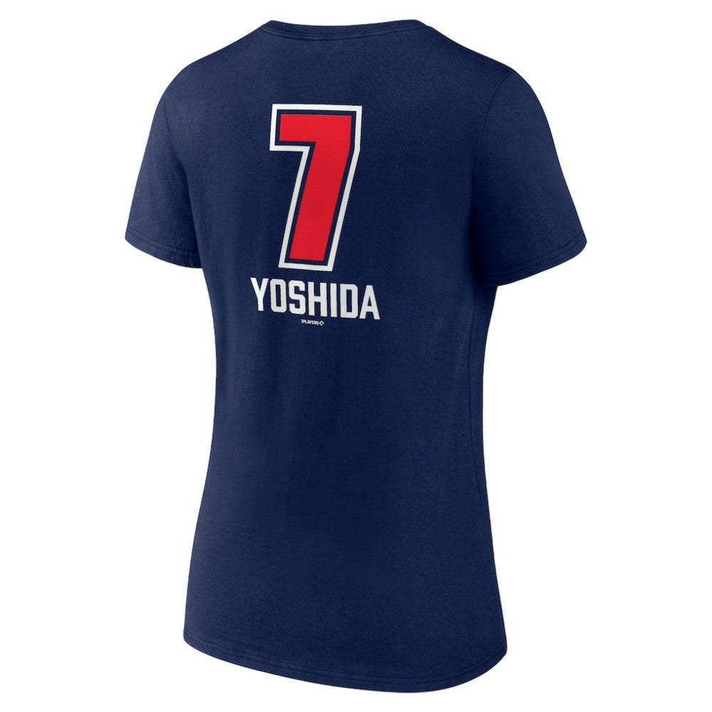 Masataka Yoshida Boston Red Sox Women's Fastball Player Name & Number V-Neck T-Shirt Navy