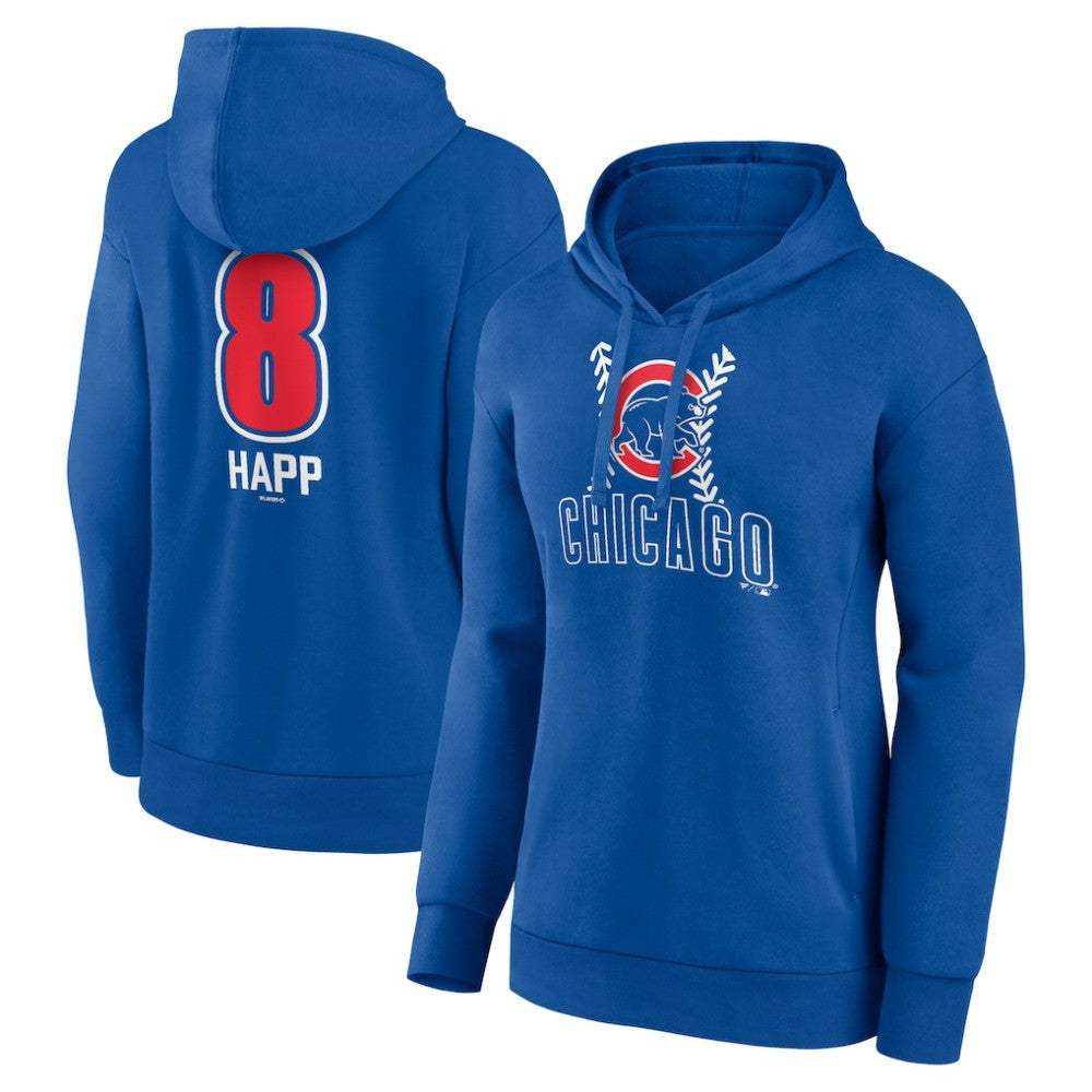 Ian Happ Chicago Cubs Women's Fastball Player Name & Number Pullover Hoodie Royal