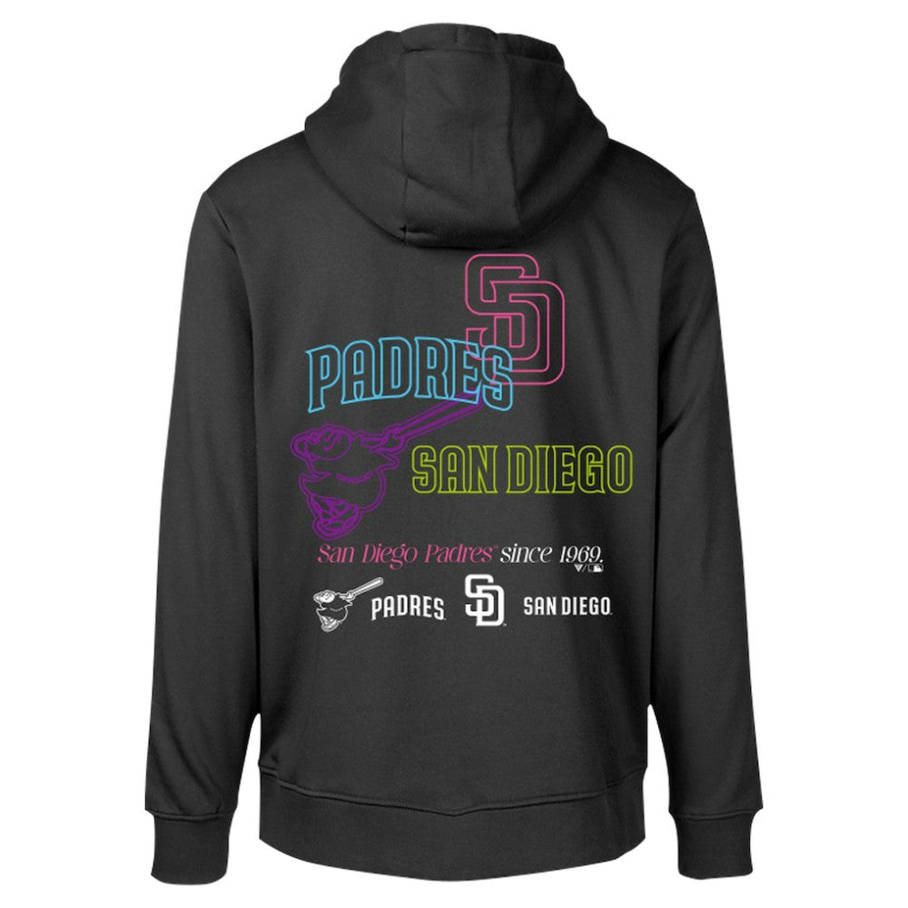 San Diego Padres Levelwear Podium Vintage Pullover Hoodie Black