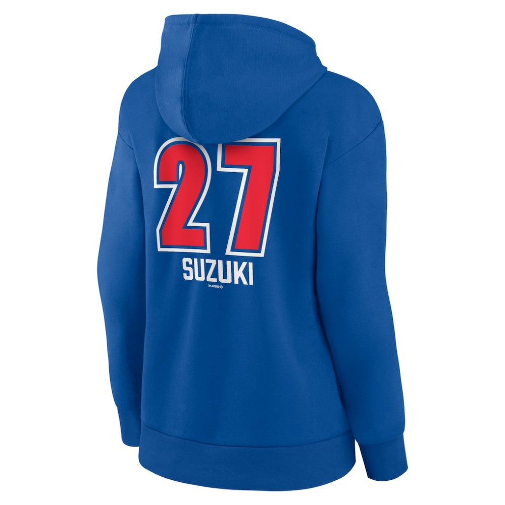 Seiya Suzuki Chicago Cubs Women's Fastball Player Name & Number Pullover Hoodie Royal