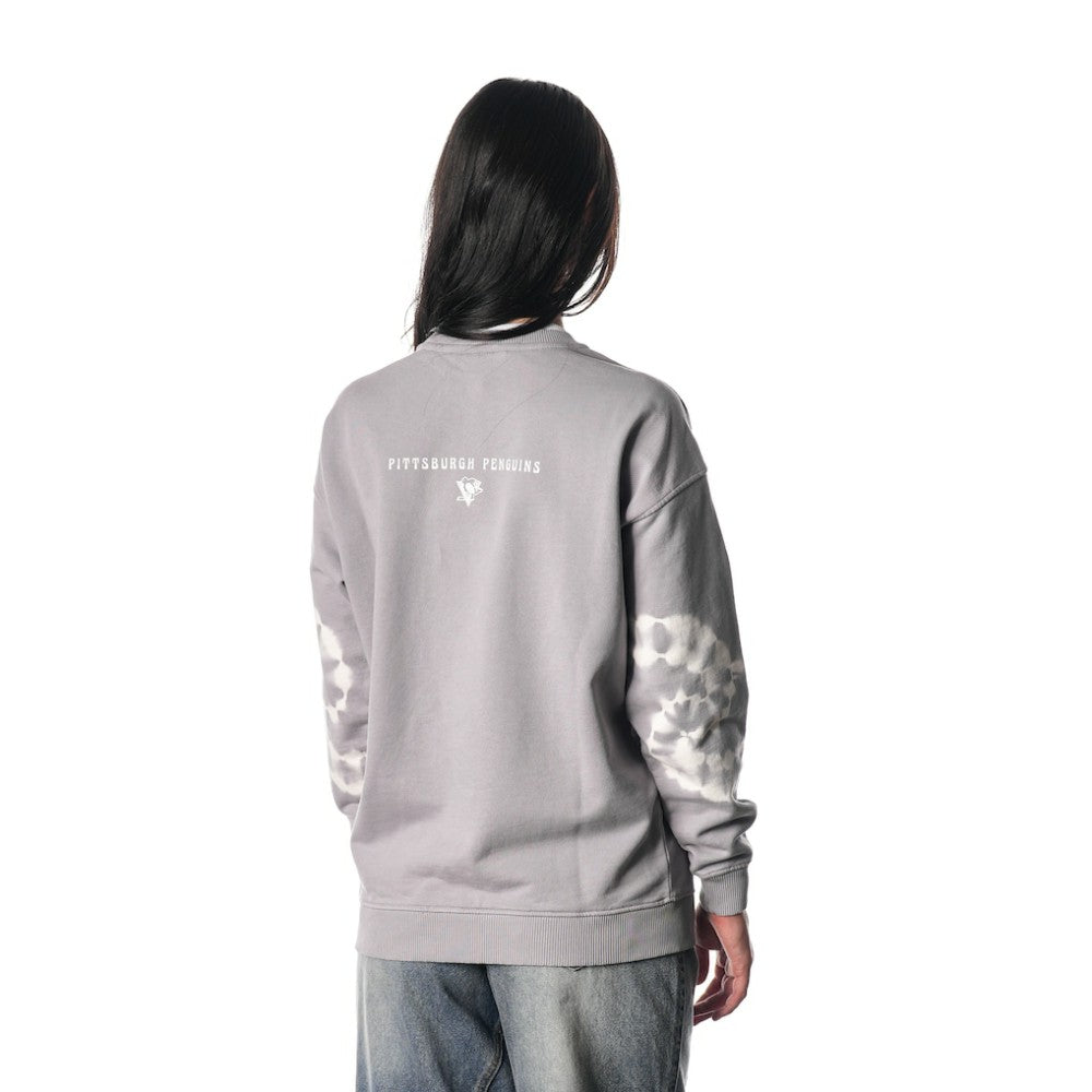 Pittsburgh Penguins The Wild Collective Unisex Tie-Dye Double Collar Pullover Sweatshirt - Gray Sweatshirts