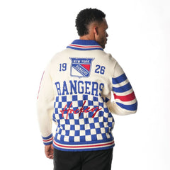 New York Rangers The Wild Collective Unisex Jacquard Full-Zip Sweater - Cream