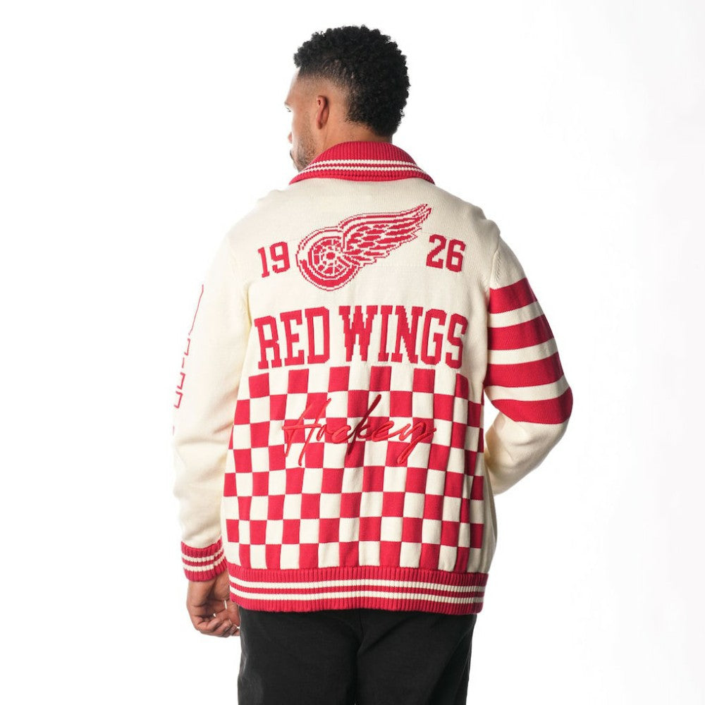 Detroit Red Wings The Wild Collective Unisex Jacquard Full-Zip Sweater - Cream