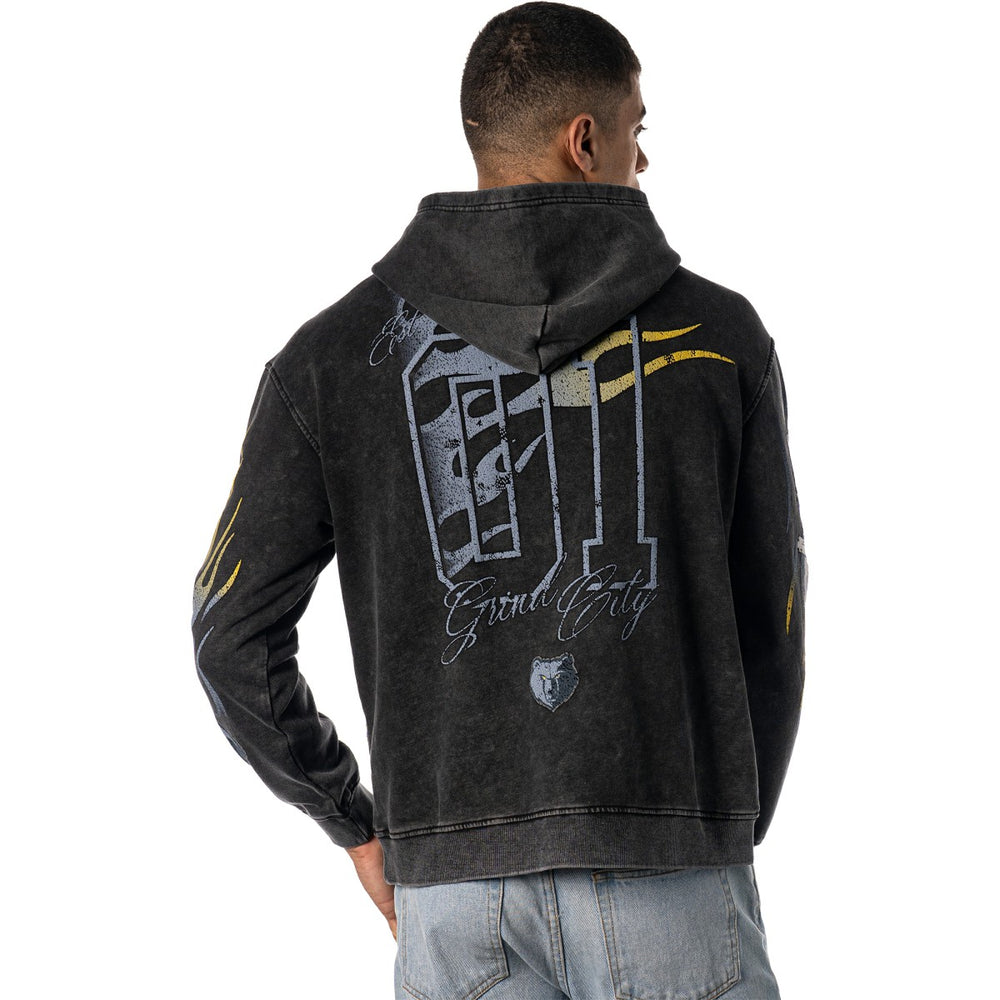 Memphis Grizzlies The Wild Collective Unisex Acid Wash Flame Pullover Hoodie - Black shop