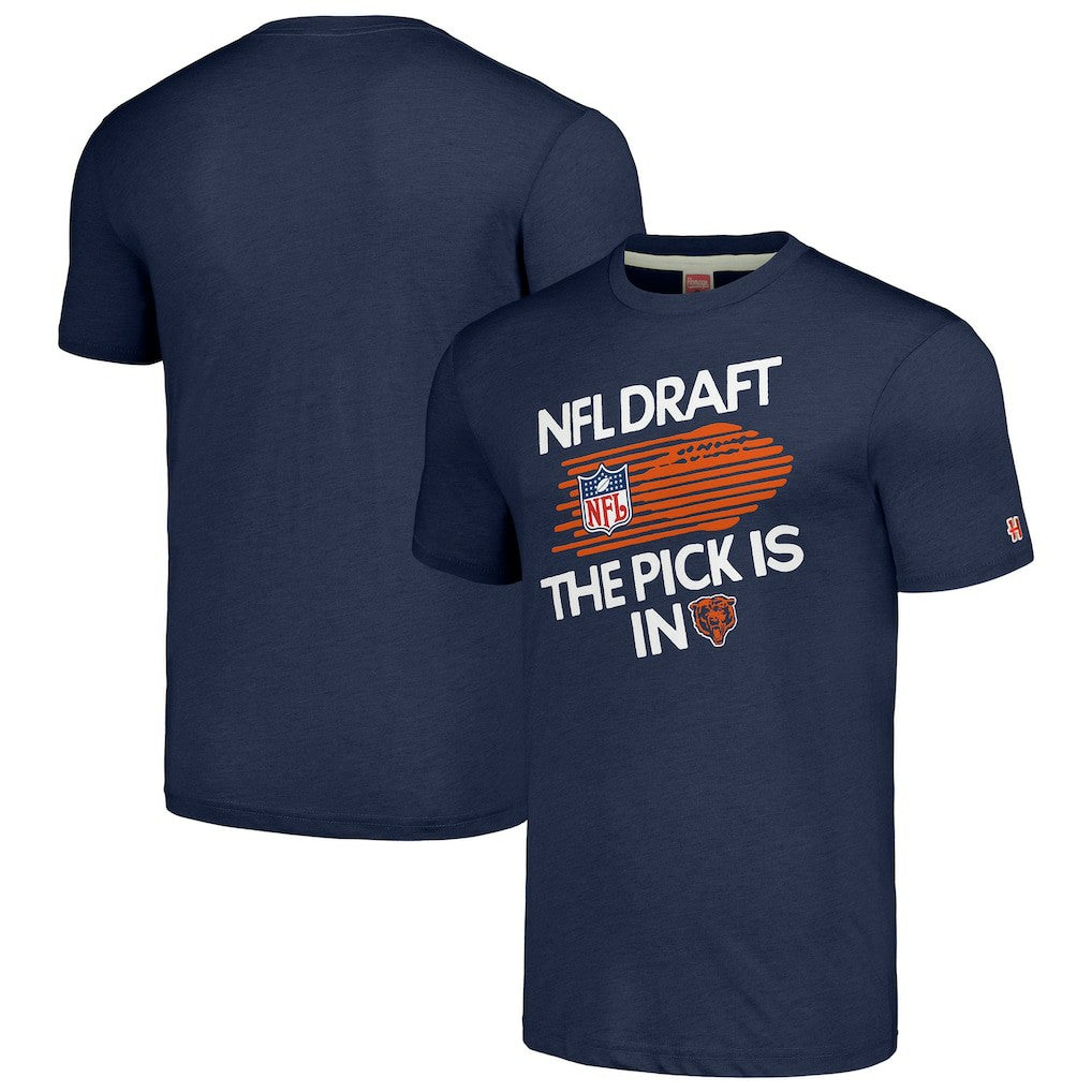 Chicago Bears Homage Unisex 2024 Team Draft Tri-Blend T-Shirt - Heather Navy online