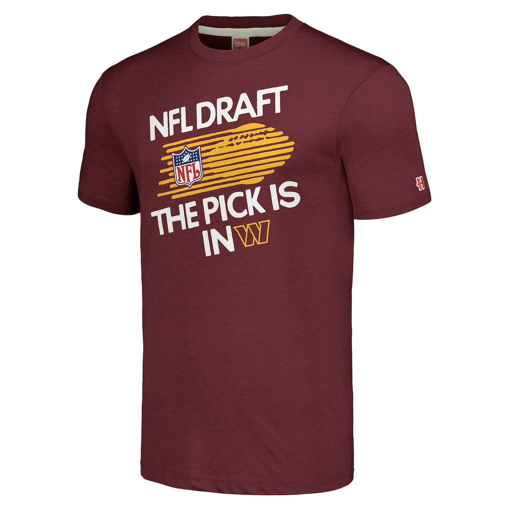 Washington Commanders Homage Unisex 2024 Team Draft Tri-Blend T-Shirt - Heather Burgundy for sale