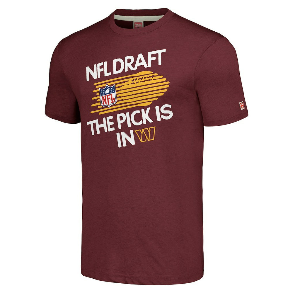 Washington Commanders Homage Unisex 2024 Team Draft Tri-Blend T-Shirt - Heather Burgundy for sale