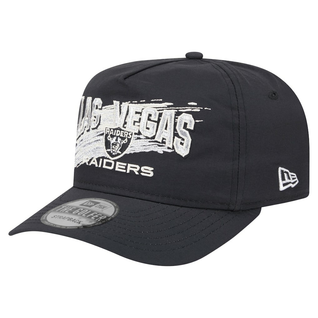 Las Vegas Raiders New Era Throwback Brush Golfer Snapback Hat - Black on sale