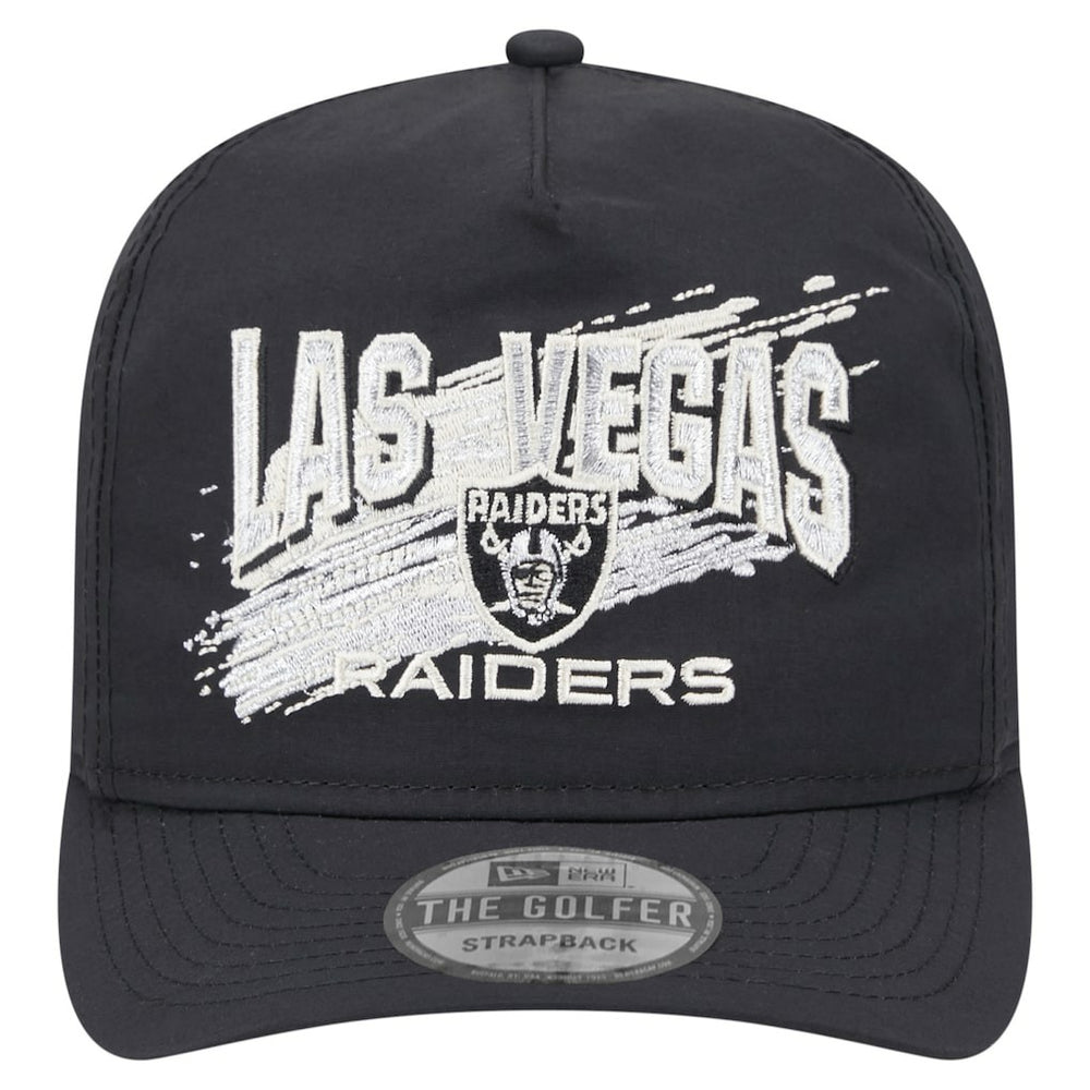 Las Vegas Raiders New Era Throwback Brush Golfer Snapback Hat - Black on sale