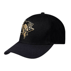Pittsburgh Penguins Pro Standard Metallic Logo Pinch Front Adjustable Hat - Black Hats