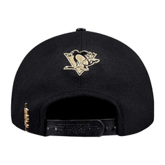 Pittsburgh Penguins Pro Standard Metallic Logo Pinch Front Adjustable Hat - Black Hats