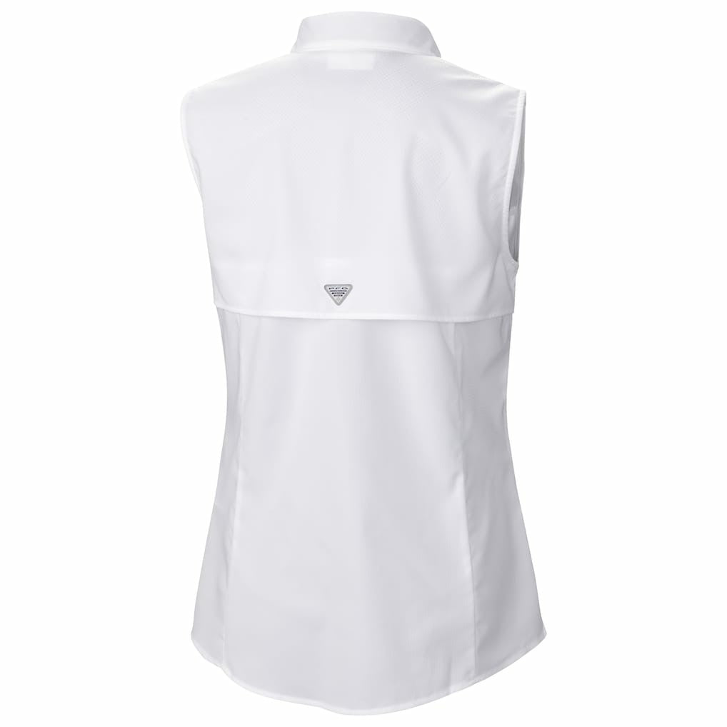 Atlanta Falcons Women's PFG Tamiami Omni-Shade Sleeveless Button-Up Shirt - White for sale