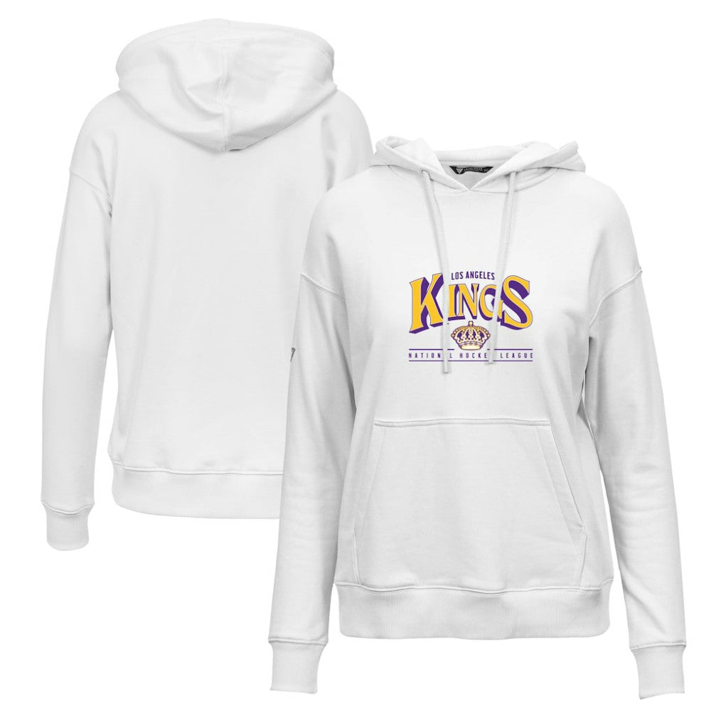 Los Angeles Kings Levelwear Women's Retro Adorn Spellout Pullover Hoodie - White Hoodies
