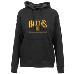 Boston Bruins Levelwear Women's Retro Adorn Spellout Pullover Hoodie - Black Hoodies