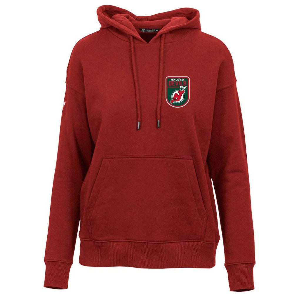 New Jersey Devils Levelwear Women's Retro Adorn Pullover Hoodie - Red Jerseys