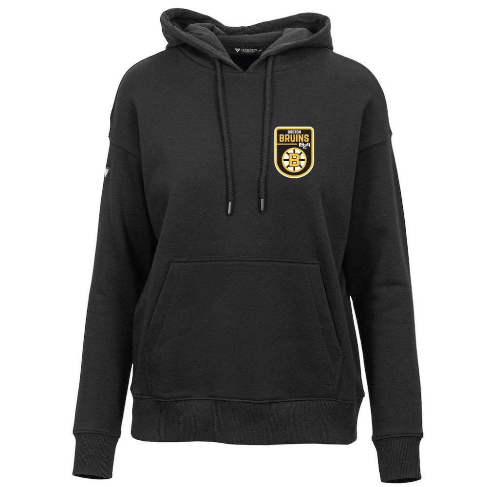 Boston Bruins Levelwear Women's Retro Adorn Pullover Hoodie - Black Hoodies