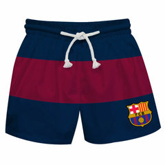Barcelona Vive La Fete Youth Stripe Swim Trunks - Navy/Maroon for sale