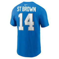 Amon-Ra St. Brown Detroit Lions Name & Number T-Shirt - Blue on sale