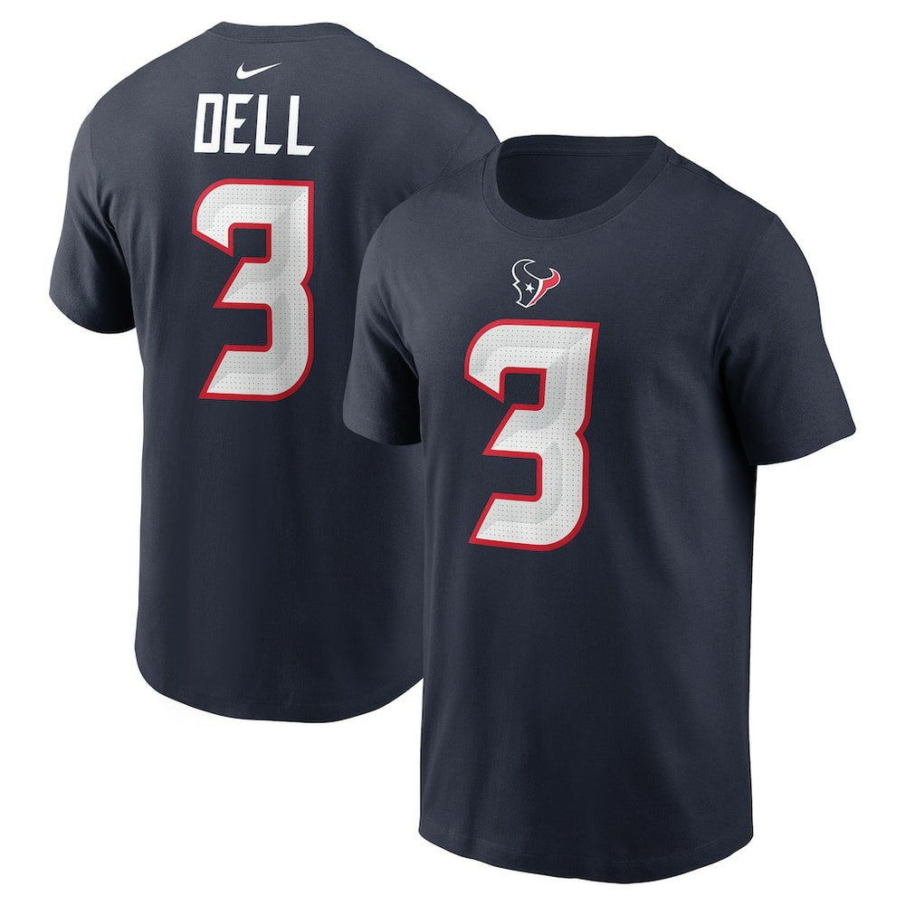 Tank Dell Houston Texans Player Name & Number T-Shirt - Navy for sale