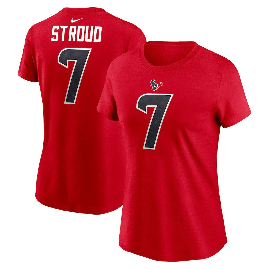 C.J. Stroud Houston Texans Women's Player Name & Number T-Shirt - Red outlet