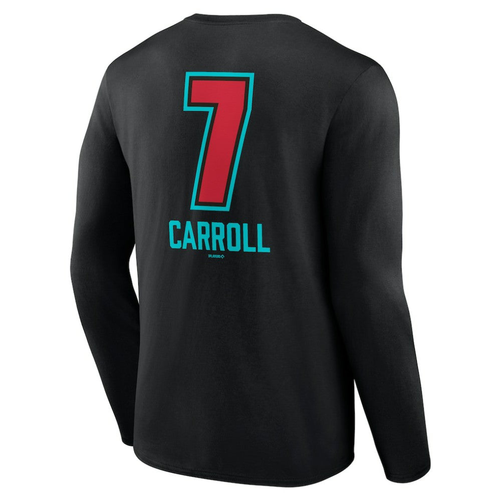 Corbin Carroll Arizona Diamondbacks Name & Number Fastball Long Sleeve T-Shirt Black