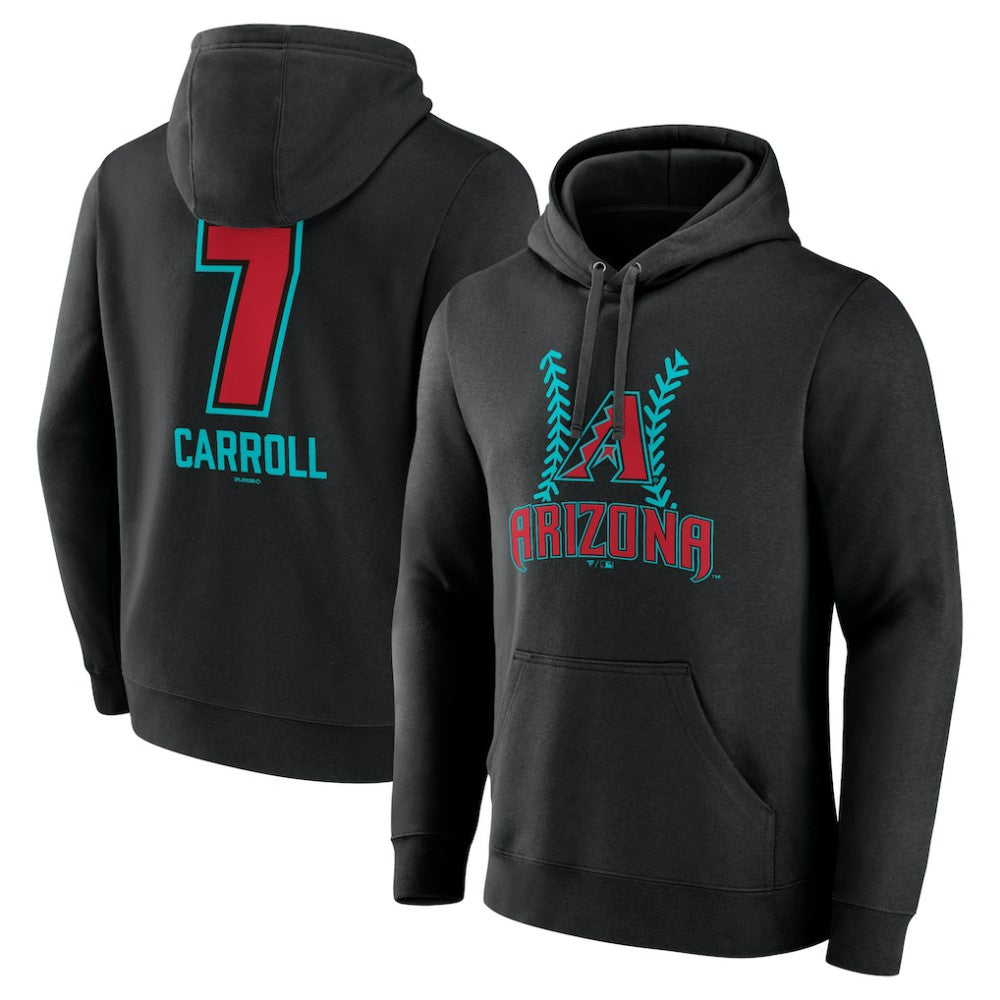 Corbin Carroll Arizona Diamondbacks Name & Number Fastball Pullover Hoodie Black