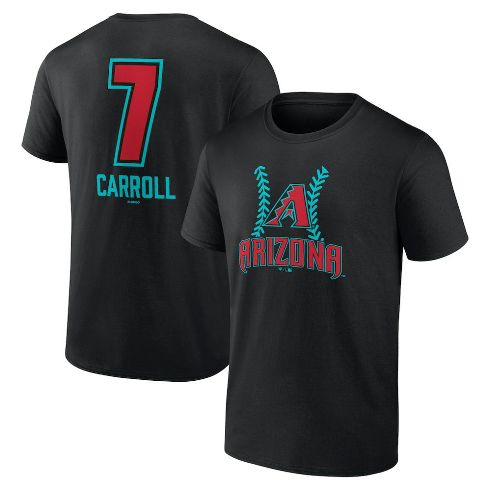Corbin Carroll Arizona Diamondbacks Name & Number Fastball T-Shirt Black