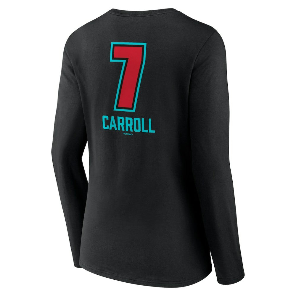 Corbin Carroll Arizona Diamondbacks Women's Name & Number Fastball V-Neck Long Sleeve T-Shirt Black