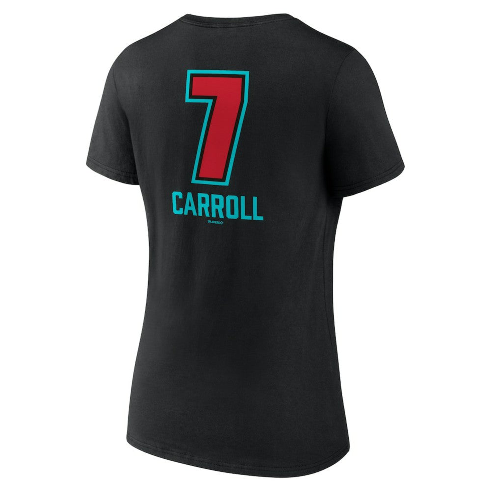 Corbin Carroll Arizona Diamondbacks Women's Name & Number Fastball V-Neck T-Shirt Black