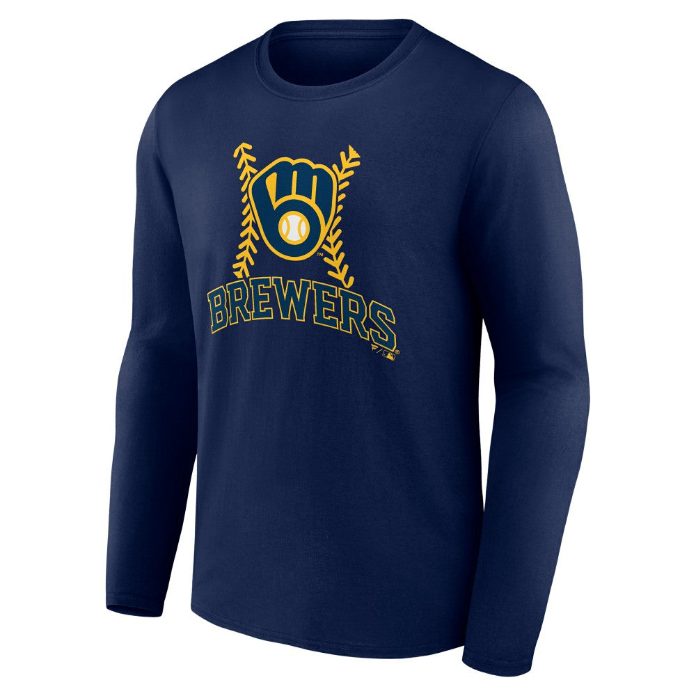 Christian Yelich Milwaukee Brewers Name & Number Fastball Long Sleeve T-Shirt Navy