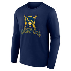 Christian Yelich Milwaukee Brewers Name & Number Fastball Long Sleeve T-Shirt Navy
