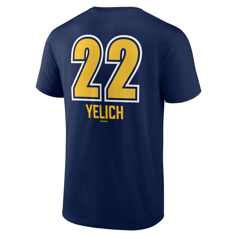 Christian Yelich Milwaukee Brewers Name & Number Fastball T-Shirt Navy