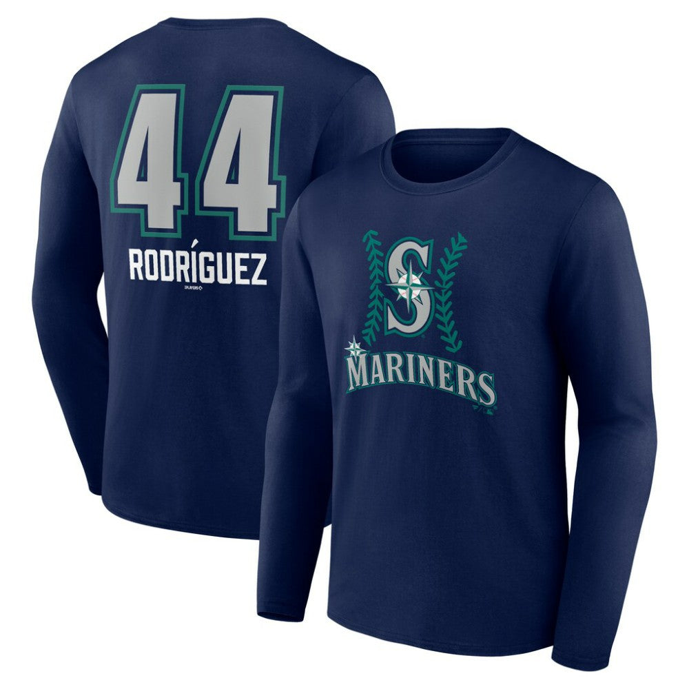 Julio Rodríguez Seattle Mariners Name & Number Fastball Long Sleeve T-Shirt Navy